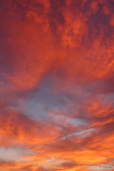 glühende Wolken, Sonnenuntergang über Göttingen, Göttingen, Deutschland