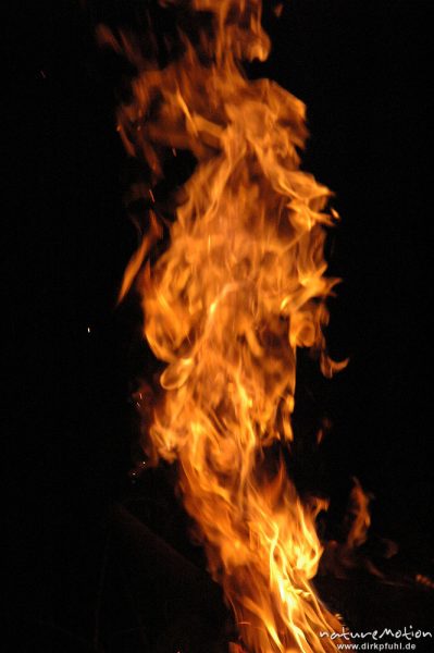 Flammen, Osterfeuer im Garten von Renate Karwehl, Hamburg, Deutschland