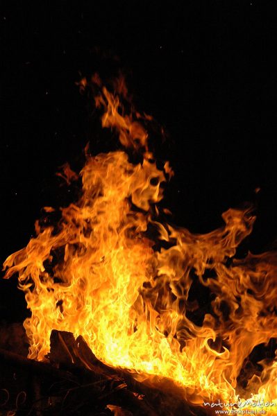 Flammen, Osterfeuer im Garten von Renate Karwehl, Hamburg, Deutschland