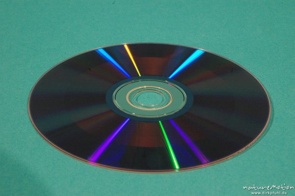 DVD, zur Hälfte beschrieben, Lichtreflexe, Göttingen, Deutschland