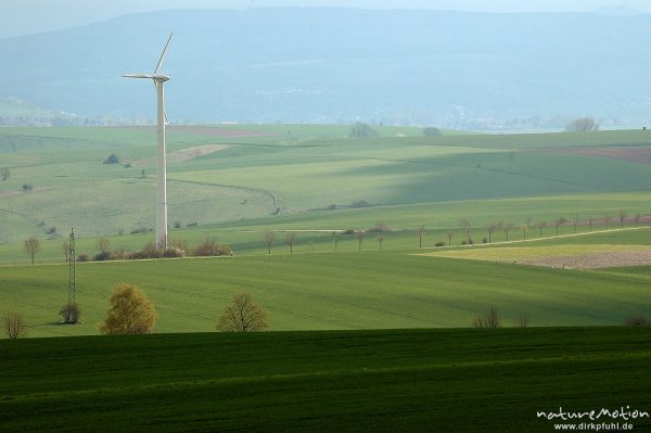 Windrad bei Diemarden, Weiden und Ackerflächen am Westerberg, Göttingen, Deutschland