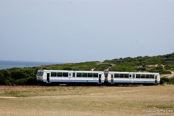 Schmalspurbahn, Diesellok, Bodri, Korsika, Frankreich