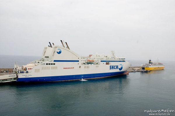Fährschiff, Hafen von Bastia, Korsika, Frankreich