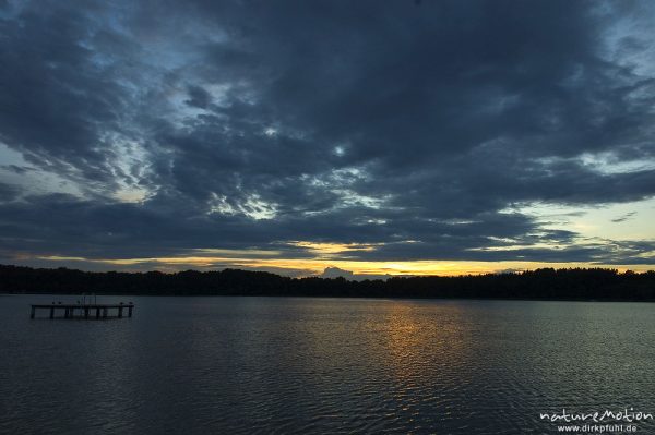 Sonnenuntergang am Kleinen Möschen, Granzow, Mecklenburger Seen, Deutschland