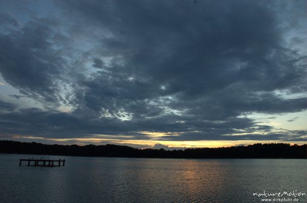 Sonnenuntergang am Kleinen Möschen, Granzow, Mecklenburger Seen, Deutschland