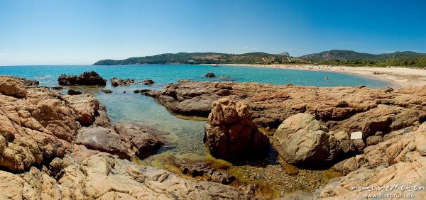 Felsen und Strand, Plage d'Arone, Korsika, Frankreich