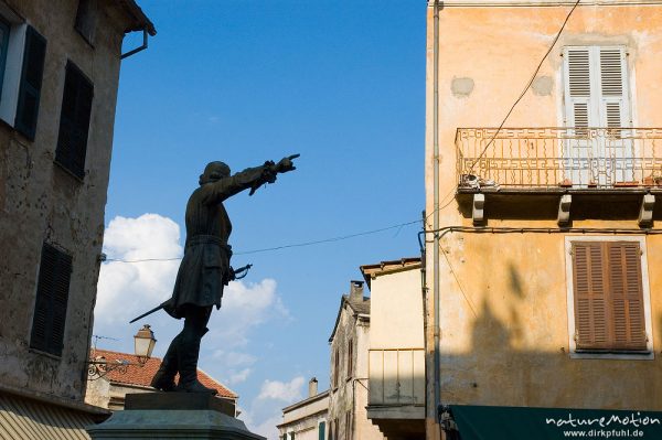 Denkmal für Giampietro Gaffori, Place de Gaffori, Corte, Korsika, Frankreich