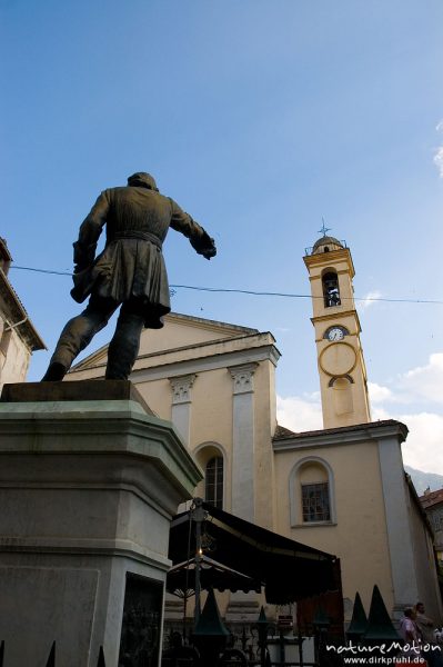 Denkmal für Giampietro Gaffori, Place de Gaffori, Corte, Korsika, Frankreich