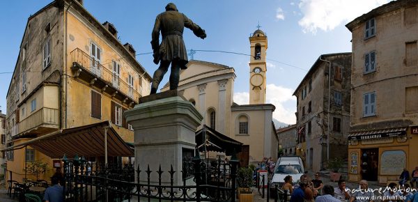 Denkmal für Giampietro Gaffori, Place de Gaffori, Corte, Korsika, Frankreich