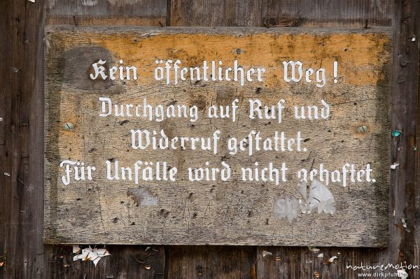 historisches Schild an Brückendurchgang, Schönau am Königssee, Deutschland