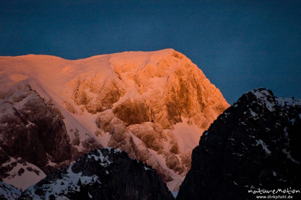 Abendrot, Alpenglühn, Hoher Göll, Schönau am Königssee, Deutschland