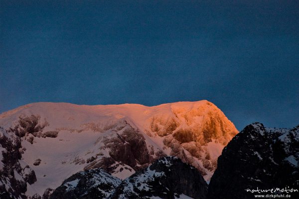 Abendrot, Alpenglühn, Hoher Göll, Schönau am Königssee, Deutschland