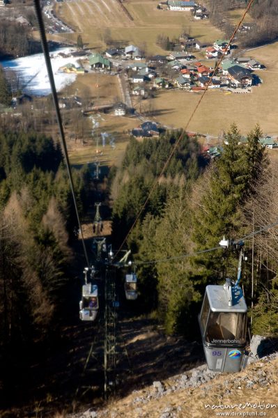 Seilbahn zum Jänner Blick aus Gondel, Schönau am Königssee, Deutschland