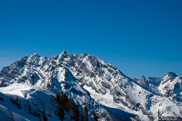 Watzmann mit verschneiter Ostflanke, Blick vom Jänner, Schönau am Königssee, Deutschland