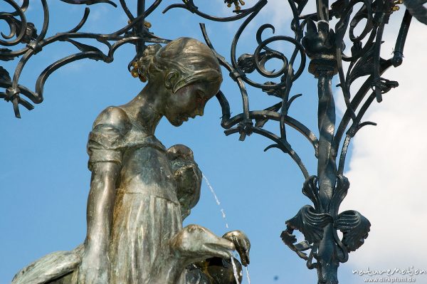 Gänseliesel, Brunnenstatue vor dem Göttinger Rathaus, Wahrzeichen von Göttingen, Göttingen, Deutschland