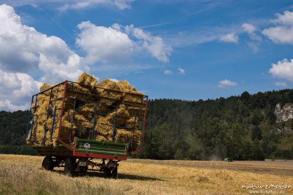 Anhänger mit Heuballen, Altmühltal, Deutschland