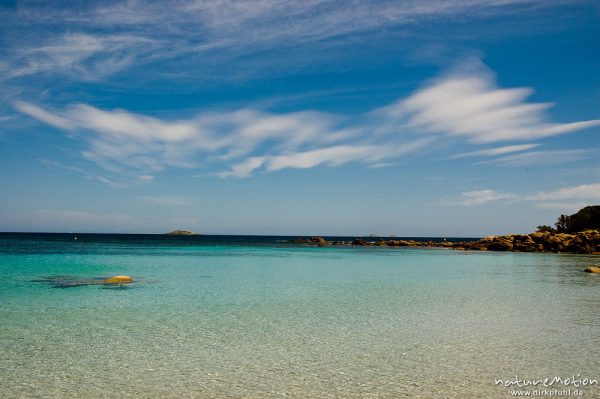 Meer und Sommerhimmel, Plage de Palombaggia, Korsika, Frankreich
