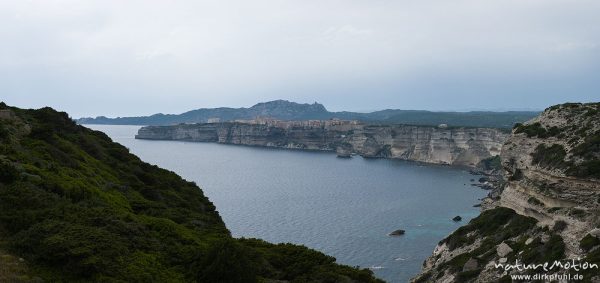 Bonifacio, Altstadt am Rand der Kreidefelsen, Korsika, Frankreich