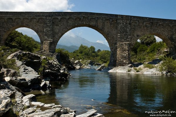 Genueserbrücke über den Tavignano, bei Altiani, Korsika, Frankreich