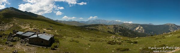 Panorama, Bergerie de Tragone, Plateau d'Alzo, Korsika, Frankreich