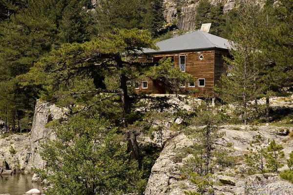 Refuge de Sega, neue Sega-Hütte am Tavignano, Korsika, Frankreich