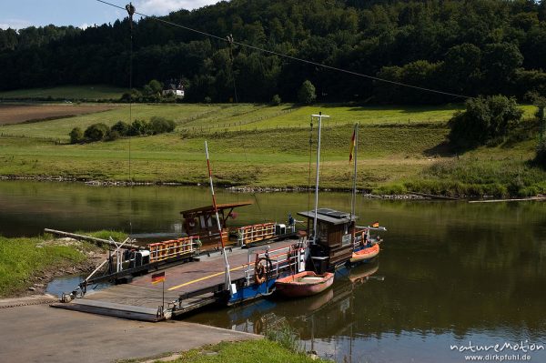 Fähre, Weser bei Wahmbeck, Weser, Deutschland