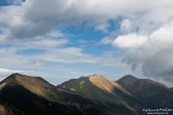 Gipfel von Hoher Fricken, Bischof, Krottenkopf, Blick vom Wank, Garmisch-Partenkirchen, Deutschland