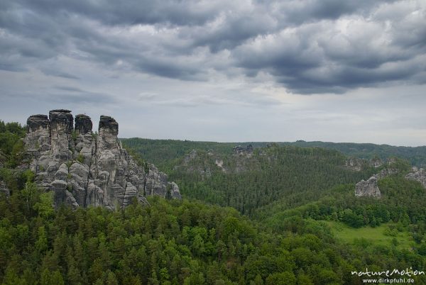 Sandsteinfelsen der Bastei, Felsenburg, Rathen, Deutschland