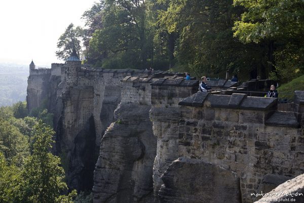 Festungsmauer, Festung Königstein, Königstein, Deutschland