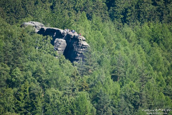 Kletterfelsen mit Kletterern, Aussicht vom Kleinen Winterberg, Bad Schandau, Deutschland