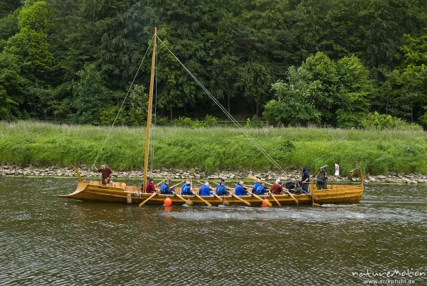 Römerschiff "Victoria", Nachbau eines römischen Flussschiffes, Hedemünden, Deutschland