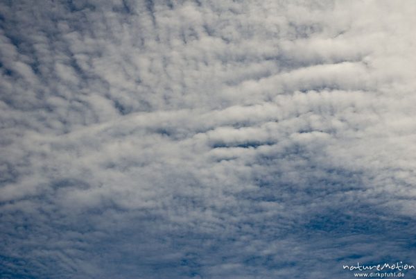 Altocumulus-Wolken über dem Kerstlingeröder Feld, Göttingen, Deutschland