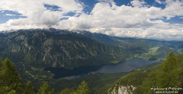 Julische Alpen mit Bohinjer See und Triglav, Vogel (Berggipfel), Slowenien