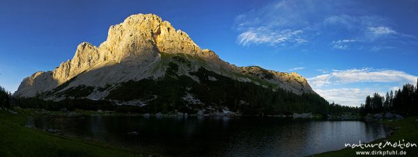 Bergsee, Dvojno jezero (Doppelsee), Gipel des Ticarica, Tal der sieben Seen, Triglav-Nationalpark, Slowenien