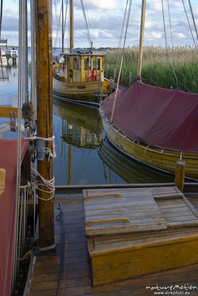 Zeesenboote, Segelboote im Hafen von Wiek, Darß, Zingst, Deutschland