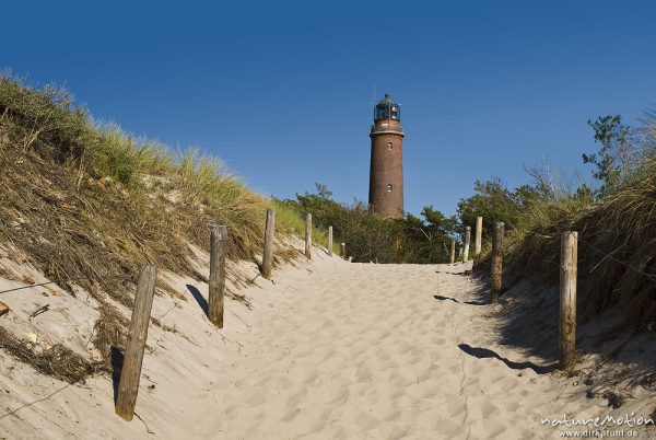 Leuchtturm Darsser Ort, Sandweg durch die Dünen, Darß, Zingst, Deutschland