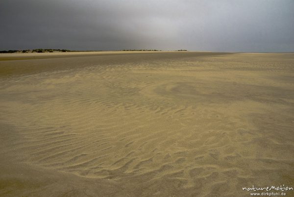 Regenwolken, Strand und Dünen, Amrum, Deutschland