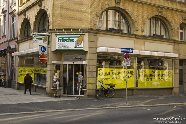 Schreibwarengeschäft "Fritsche", Prinzenstrasse/Jüdenstrasse, Räumungsverkauf, Geschäftsaufgabe nach 146 Jahren, Göttingen, Deutschland