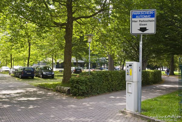 Parkscheinautomat, Parkplatz Universitätsbibliothek Göttingen, Göttingen, Deutschland
