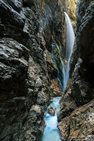 Höllentalklamm, Bergbach, Klammweg, fließendes Wasser, Wetterstein, Garmisch-Partenkirchen, Deutschland