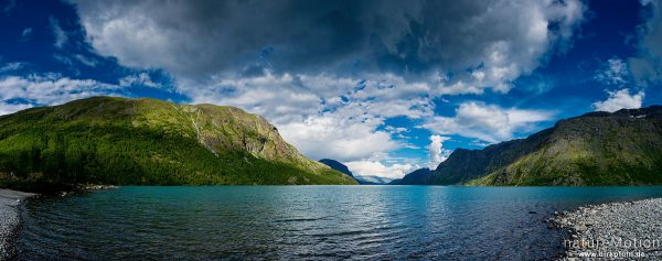 Gjendesee, Berge, Ufer, Wolken, Jotunheimen, Memurubu, Norwegen