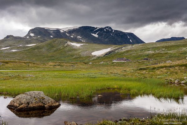 Wandererhütte Glitterheim des DNT am Fuß des Glittertiden, Tal des Veo, Jotunheimen, Jotunheimen, Norwegen