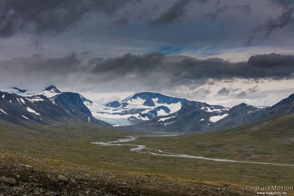 Tal des Veo, Gletscher Veobrean, Wanderweg Glitterheim - Gjendesheim, Jotunheimen, Jotunheimen, Norwegen