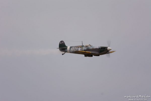 Supermarine Spitfire, Modellflugzeug, Formationsflug mit Rauch, Mega Flugshow 2013 des MSV Condor Göttingen e.V., Göttingen, Deutschland