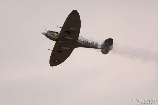 Supermarine Spitfire, Modellflugzeug, Formationsflug mit Rauch, Mega Flugshow 2013 des MSV Condor Göttingen e.V., Göttingen, Deutschland