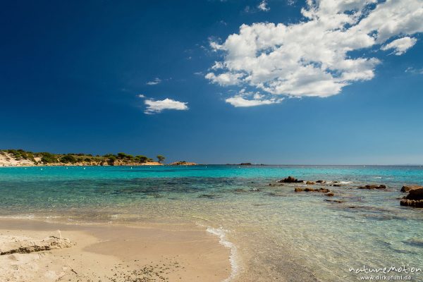 Bucht von Asciaghiu, Strand, Felsen, Korsika, Frankreich