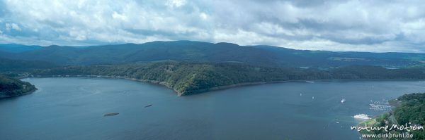 Edersee, Blick von Schloss Waldeck, Edersee, Deutschland