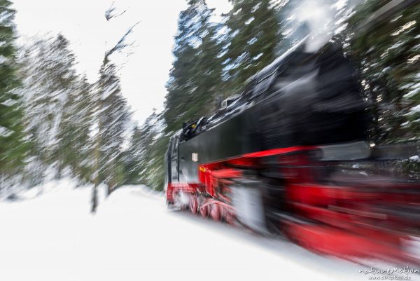 Dampflokomotive, Harzer Schmalspurbahn, Brockenbahn, Winter, Schnee, Harz, Deutschland