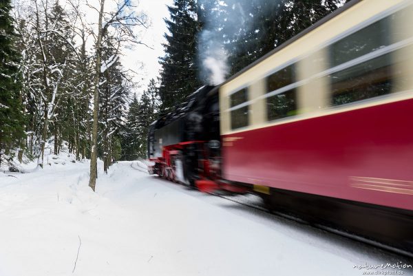 Dampflokomotive, Harzer Schmalspurbahn, Brockenbahn, Winter, Schnee, Harz, Deutschland