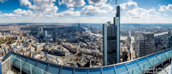 Blick vom Maintower auf die Frankfurter City, Main, EZB, Frankfurt a.M., Deutschland